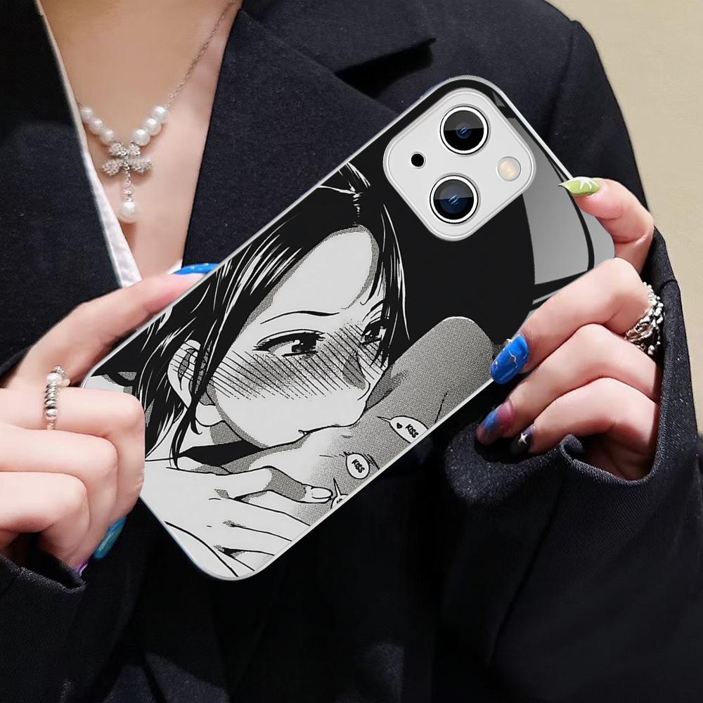 Cute Girl Trend Anime Phone Case For IPhone 14 13 12 Mini 11 Pro XS Max X XR 14 Plus Tempered Glass Cover