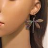 Vintage Geometry Colorful Metal Dragonfly Earrings Simple Hook Animal Dangle Earrings for Women Girl Zircon Accessories aretes