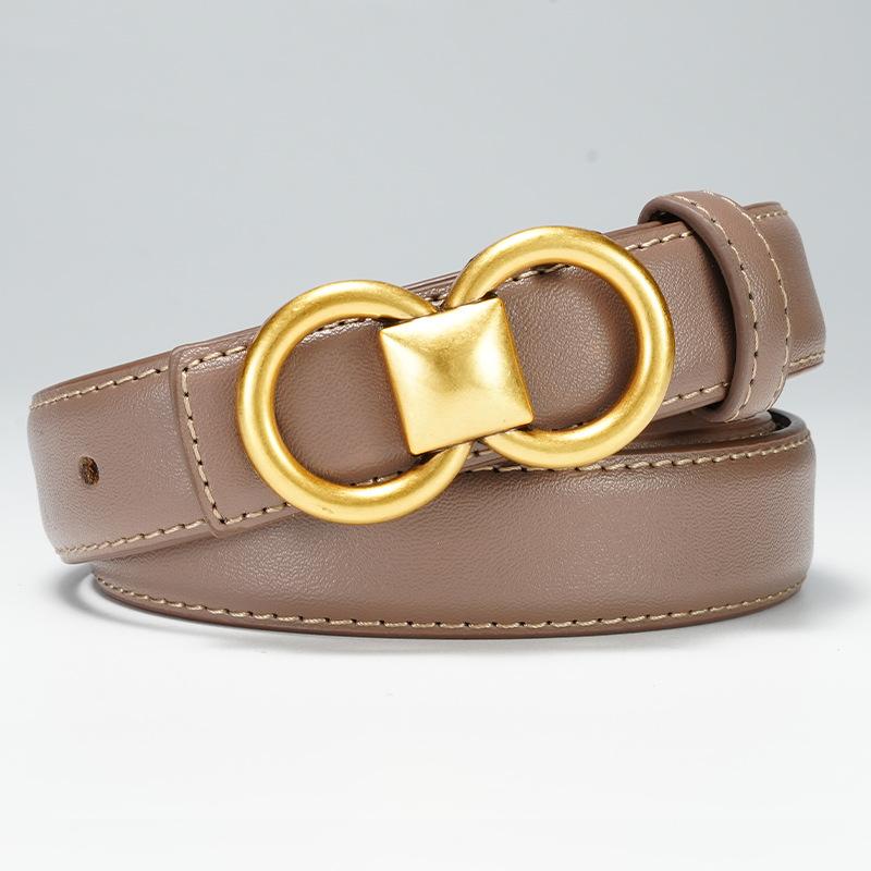 Women's Belt Dress for Women with Skirts and Decorative Women's Smooth Buckle Belt Versatile Thin Belt