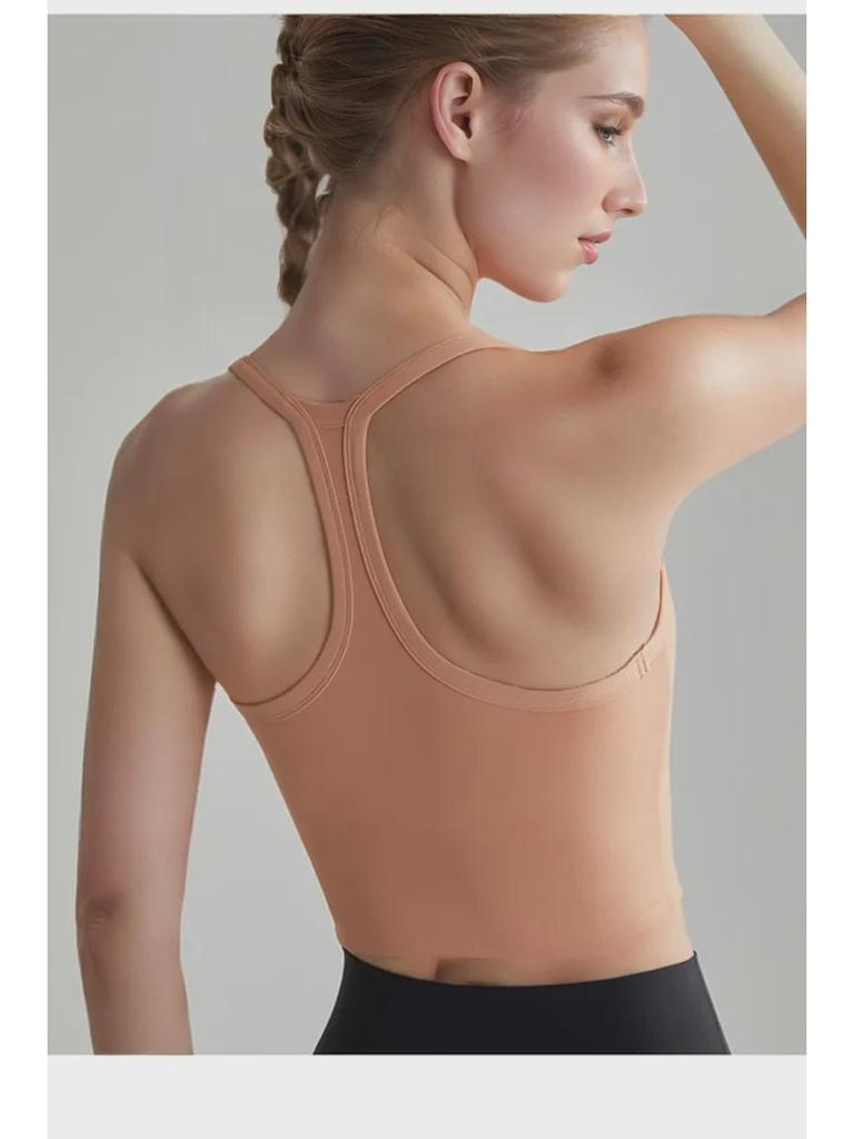 LAHN Sports Bra: Thin Straps, Fixed Pads, Stylish I-Back, High-Strength Fitness Vest