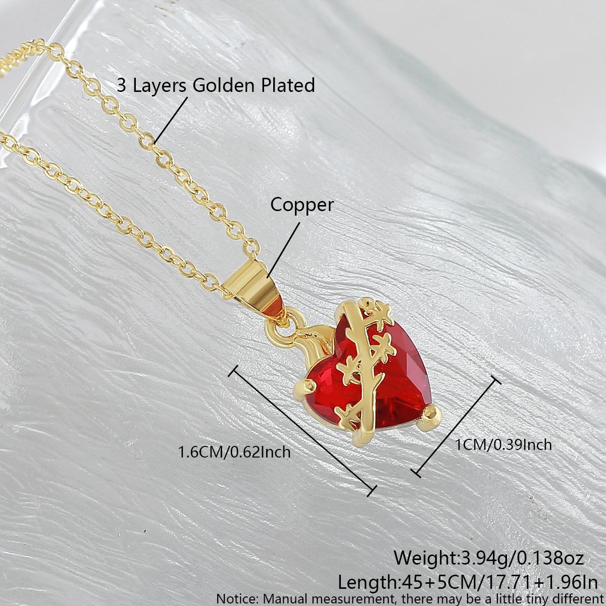 

Heart-shaped Zircon Cross Pendant Necklace, Sacred Heart Necklace, Heart-shaped Necklace NAC08-1