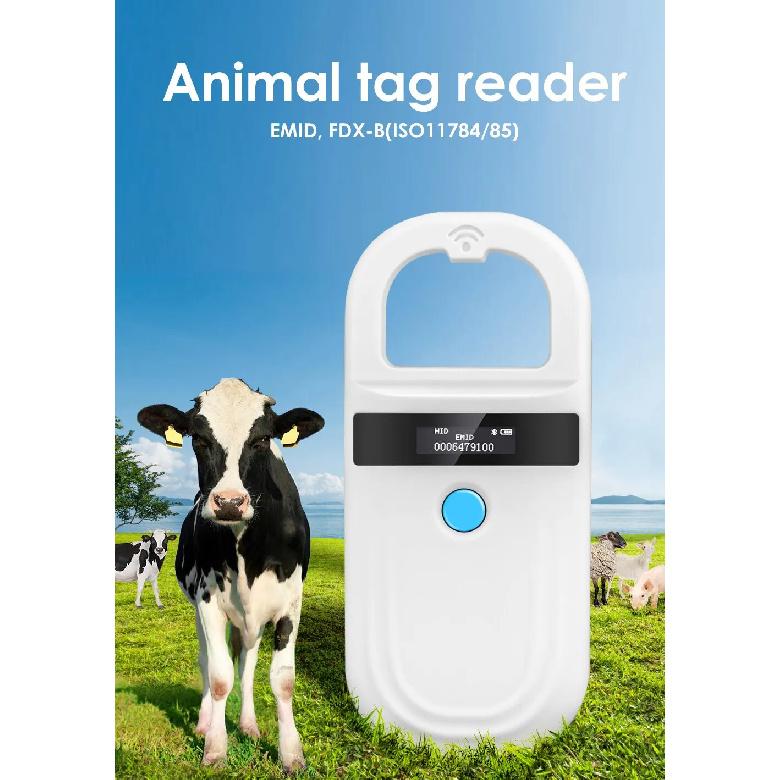 128/256 Records Portable Animal Clip Scanner Pet Microchip Display Screen Scanner Animal Handheld Reader for Animal Management