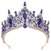 Semicircle Crown Wedding Gold Tiara Women's Color Rhinestone Leaf Show Headdress for Masquerade Ball Banquet Cosplay