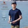 Camel Men's Pure Cotton Breathable Short Sleeve 3-Proof Round Neck T-Shirt M13BAQR045