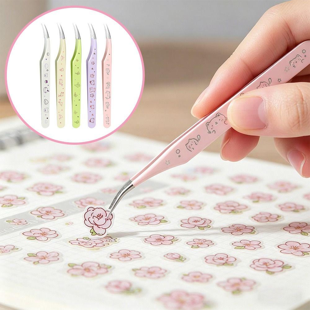 High Precision False Eyelash Tweezers Lashes Extension Tweezer  Miniature Scene Stickers