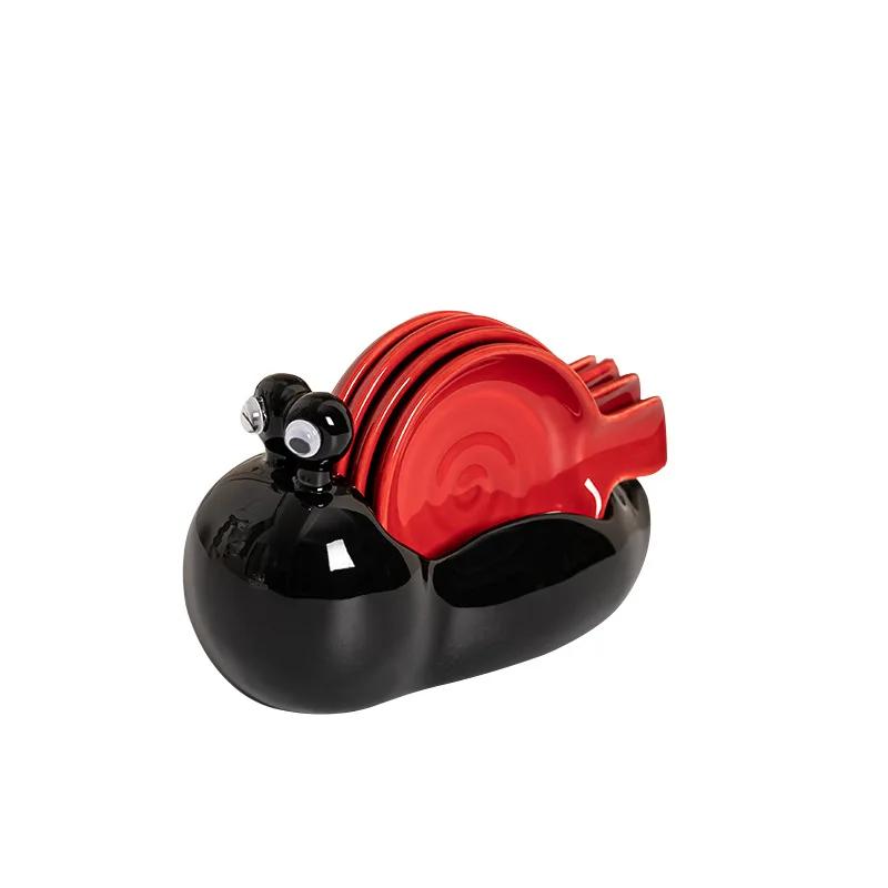 New Creative Snail Seasoning Set Ceramic Dish Hotpot Dip Dish Cute Soy Sauce Dish Gravy Boats Kitchen Tool