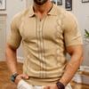 Men's Business Casual Knitted Polo Shirt Amazon Export New Cool Silk Men's Knitwear Sy0045