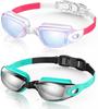 Aegend Swim Goggles 2-Pack No Leaking Anti-Fog UV Protection Mirrored Adult Men Women Wide View Outdoor