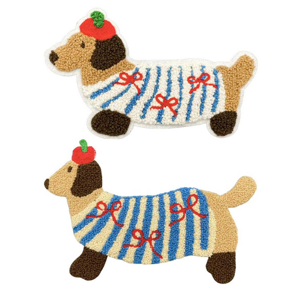 Embroidery Terry Cloth Dog Patches for Craft Hair Clip Project Headband Dog Appliques Headwear Patches Clothing Decors