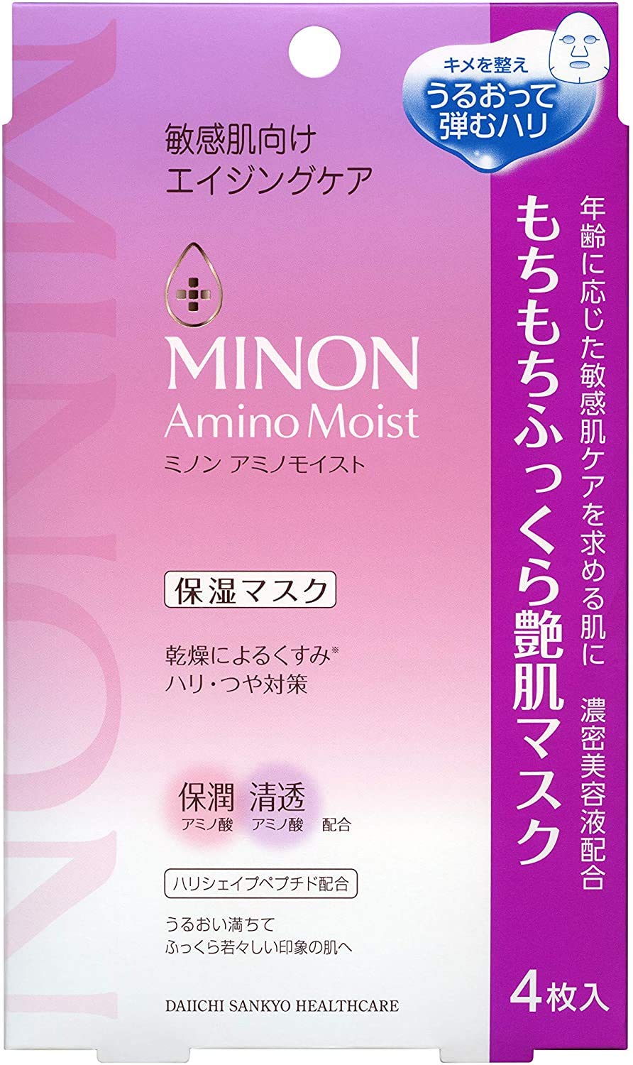 

Minon Amino Moist Mochimochi Упругая Глянцевая Кожа Маска для Лица 24 мл x 4 листа