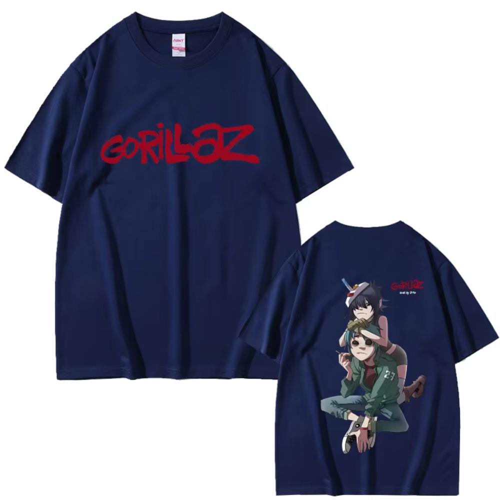 

Футболка Rock Band Gorillaz Женская Повседневная Мягкий Хлопок Круглый Вырез Футболка Топ Мужчины Женщины Хип-Хоп Мода Винтажный Оверсайз Уличная Одежда S