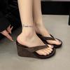 Wedges Women Slippers High Heels Clip Toe Shoes Designer Woman's Sandals Summer 2025 Flip Flops New Sandalias De Mujer