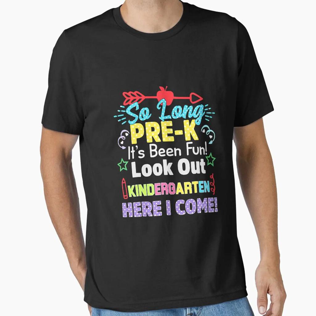 So Long Preschool Hello Kindergarten Essential T Shirt Vintage Stylish Slightly Versatile Comfortable Unisex Casual