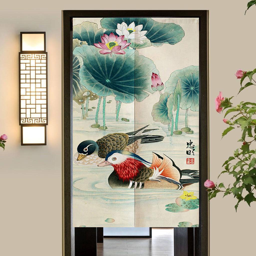 VIKAMA Chinese-style Twin-Door Curtain Restaurant Guesthouse Semi-Curtain Kitchen Bedroom Partition Curtain Home Decoration