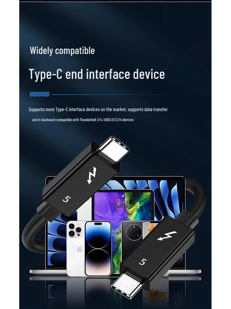 Thunderbolt 5 240W USB-C Cable: 80Gbps Data Transfer, USB4/Thunderbolt 4, Fast Charging for Mobile Devices