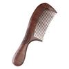 Black Gold Sandalwood Double-Sided Fine Tooth Hair Comb - Carved Moon Design, Ideal As a Holiday Gift