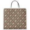 Gucci GG Monogram Canvas Daisy Print Large Tote Bag With White Leather Trim For Women Luxury Daily Use