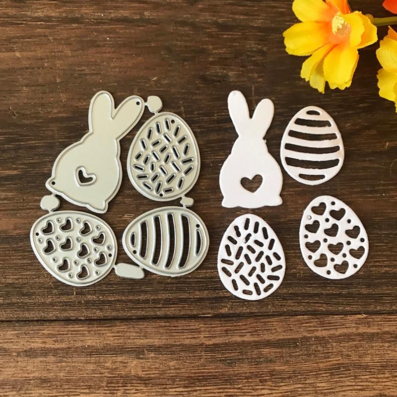 Frohe Ostern Hase Eier Metall Schneiden Stirbt Schablone Scrapbooking DIY Album Stempel