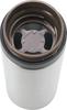 Kakusei UC-03 Silver Mug Water Bottle, 300ml, Double-Layer Vacuum Wall, Insulates Hot & Cold Water, Easy-Open Ribbed Cap, Includes Ice Stopper,