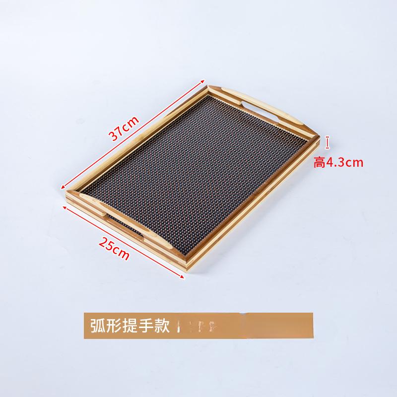 Retro Bamboo Imitation Rattan Tea Tray Home Cafe Bakery Storage Tray Simple Rectangular Tea Tray
