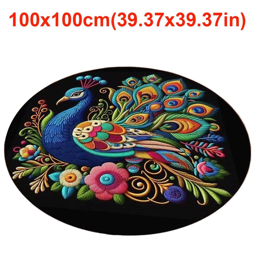 Special-shaped Peacock Carpet Soft Bathroom Floor Mat for Living Room Tea Table Bedside
