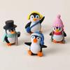 Creative Resin Skiing Penguin Desktop Ornament for Home or Car Decoration