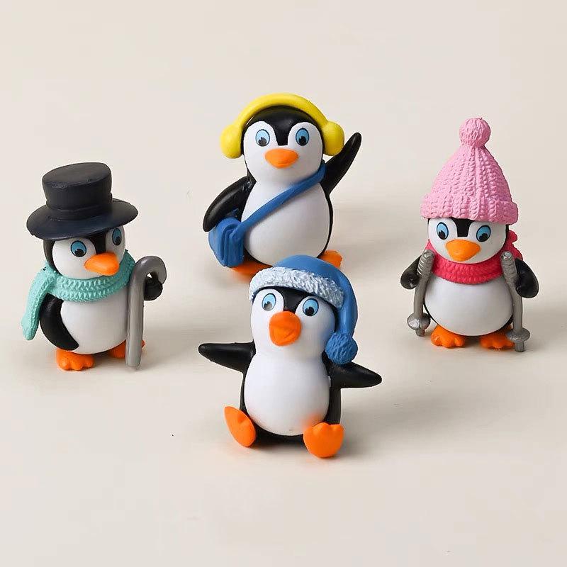 Creative Resin Skiing Penguin Desktop Ornament for Home or Car Decoration