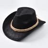 New Western Cowboy Hats Vintage Roll Brim Gentleman Cowgirl Jazz Hat Holidays Party Cosplay Hat