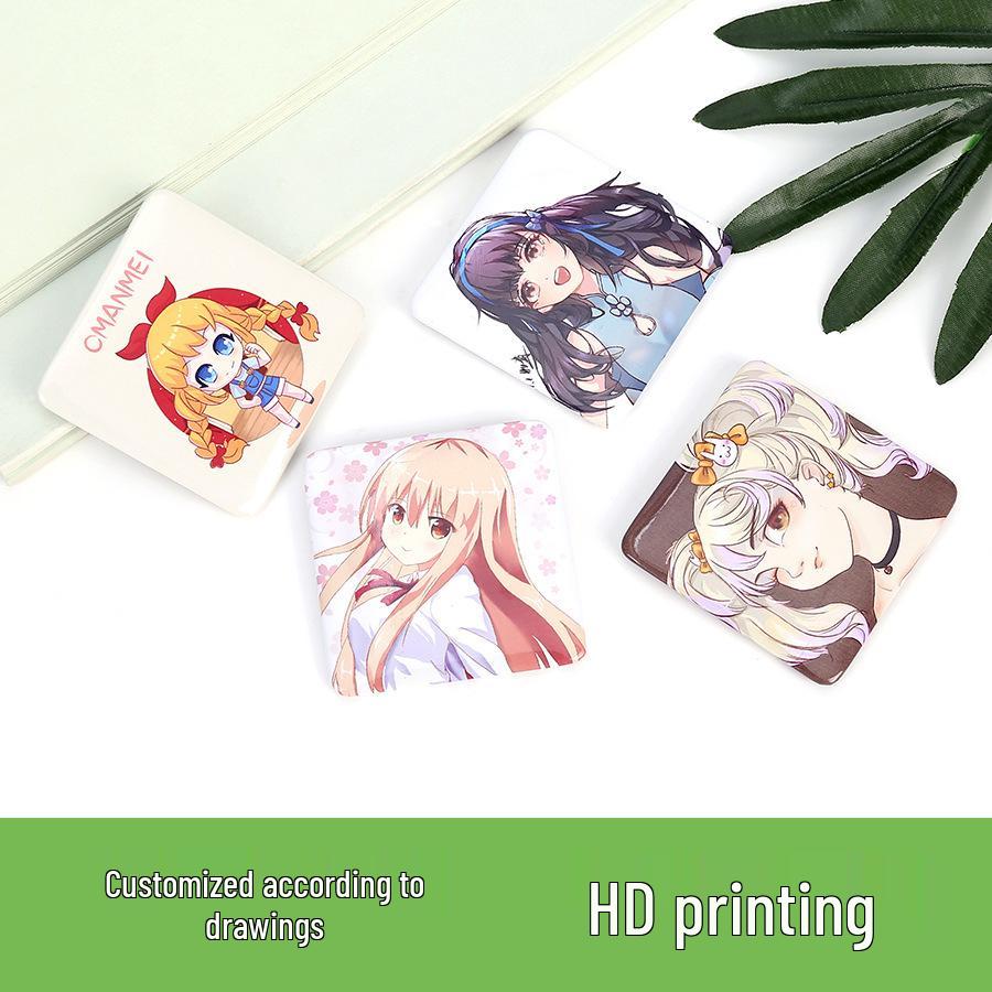 Custom Anime Rectangle Tinplate Badge Pin - Personalized from Your Image Tinplate
