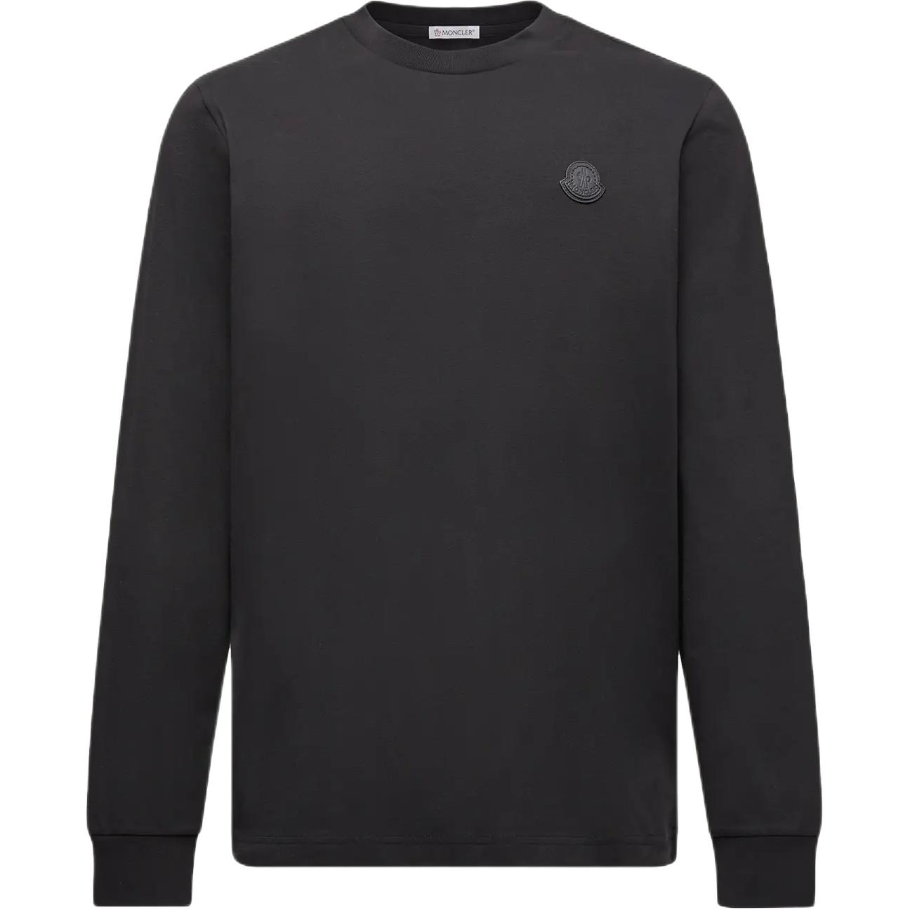 Moncler Leer Logo Lange Mouw Katoenen T-shirt Heren Tops K20918D0001789AYY999 L
