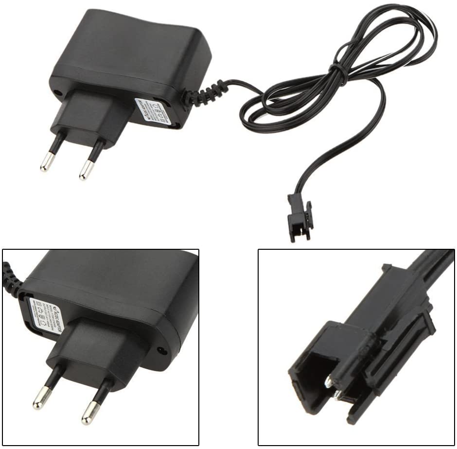LiPo Battery Charger 7.4V for Drones DFD F182, F183, F187, JJRC H8C, H8D | Universal Autoradio Cable Compatible | Durable Plastic, Black