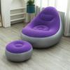 1PC Inflatable Sofa Foot Pump Pvc Flocking Lazy Sofa Foldable Storage Single Inflatable Backrest Recliner