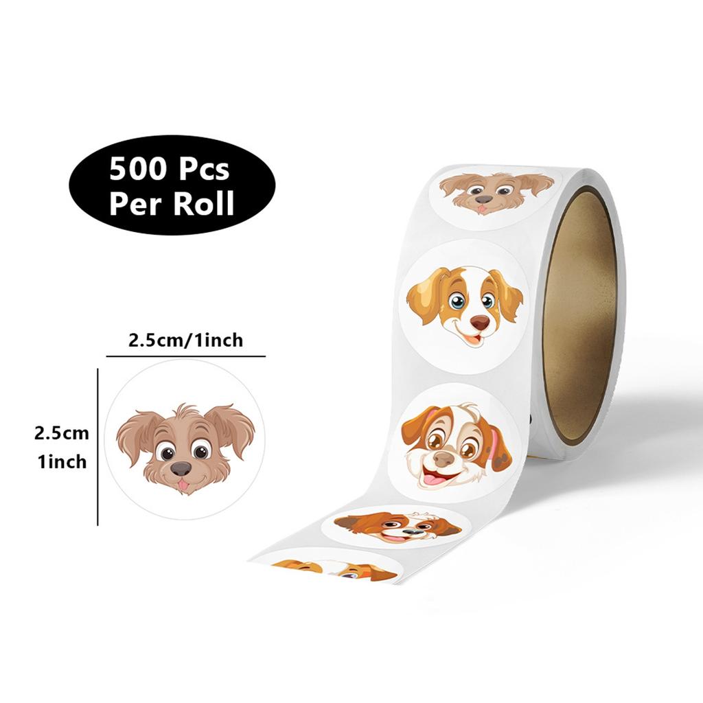 100-500pcs Kids Reward sticker puppy dog Pattern encouragement stickers for Teachers Cute Animals Stickers Stationery Stickers