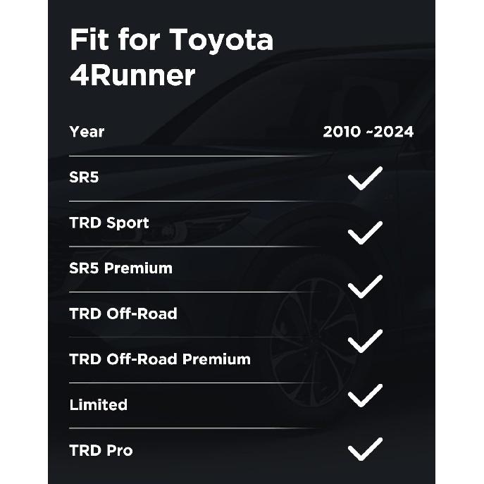 CarQiWireless 2024 Upgrades Kabelloses Ladegerät/Organizer-Ablage für die Mittelkonsole für Toyota 4runner 2010-2024 2023, kabelloses Telefon-Ladepad für Toyota