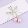 Handmade Pearl Tulip Keychain Car Keyring Heart Bag Charm Trendy Tulip Pendant  Women