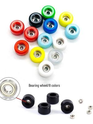 Mehrfarbiges Finger-Skateboard-Bracket mit Kugellagerrädern & versilbertem Zubehör