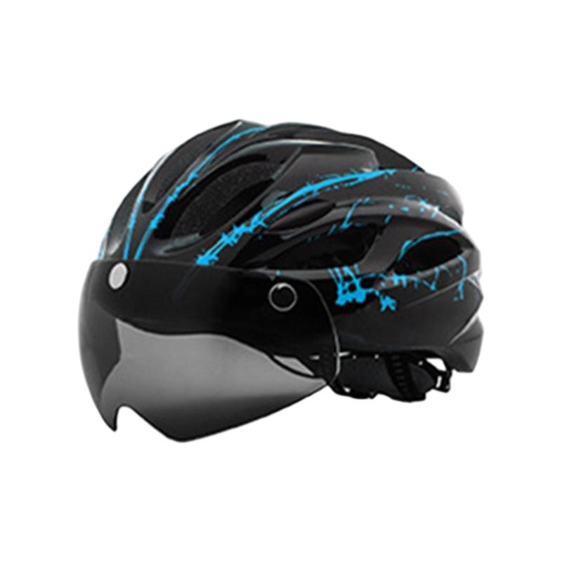 Cycling Helmets Comfortable Lining Bicycles Helmets with LED Light & Goggles Bike Helmets Safety Cap for Women and Men