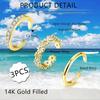 Set da 3 anelli per dita dei piedi placcati oro per donna, non appannabili, anello per dita dei piedi placcato oro 14K, fiore regolabile in Zirconia Cubica, anello per dita dei piedi delicato, set di anelli per dita dei piedi a punta aperta estiva, gioielli per dita dei piedi
