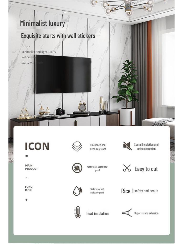 Self-Adhesive Waterproof Wallpaper Stickers for Bedroom & Living Room Walls