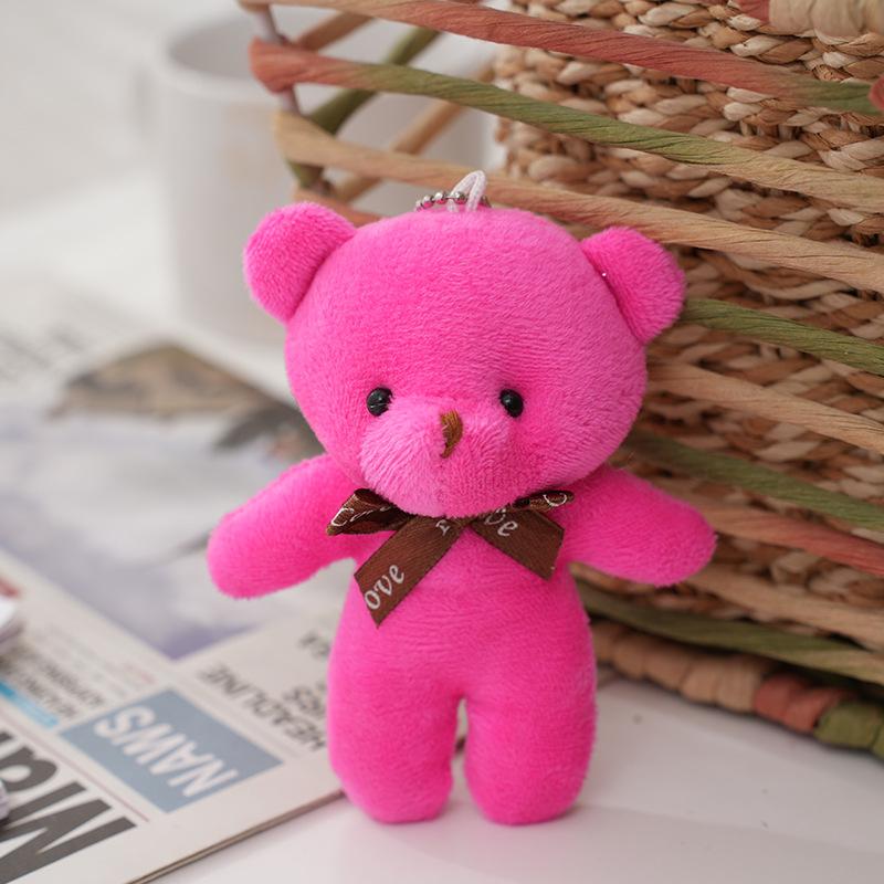 10Pcs Teddy Bear Doll Pendant Plush Toy Colorful Teddy Plush Keychain Soft Stuffed Bear Toy For Girls Bag Pendent Children Gifts