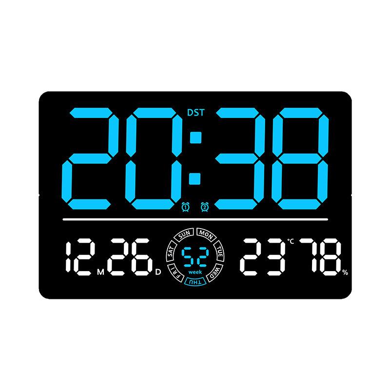 LED Digital Wall Clock with Bluetooth & Auto Time Sync for Living Room - Model 6667