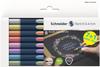 Schneider Paint It 050 Metallic Rollerball ML05011502 Pen, 0.4mm Tip, 8-Color Set, Water-Based Pigment,