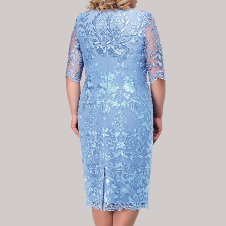 Elegant Lace Midi Dress Plus Size Womens Evening Party Cocktail Bodycon Dresses