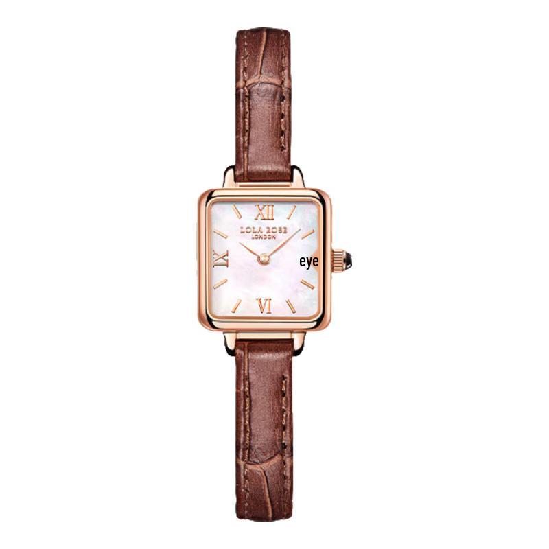 LOLA ROSE Cube Square Brown Leather Ladies Watch