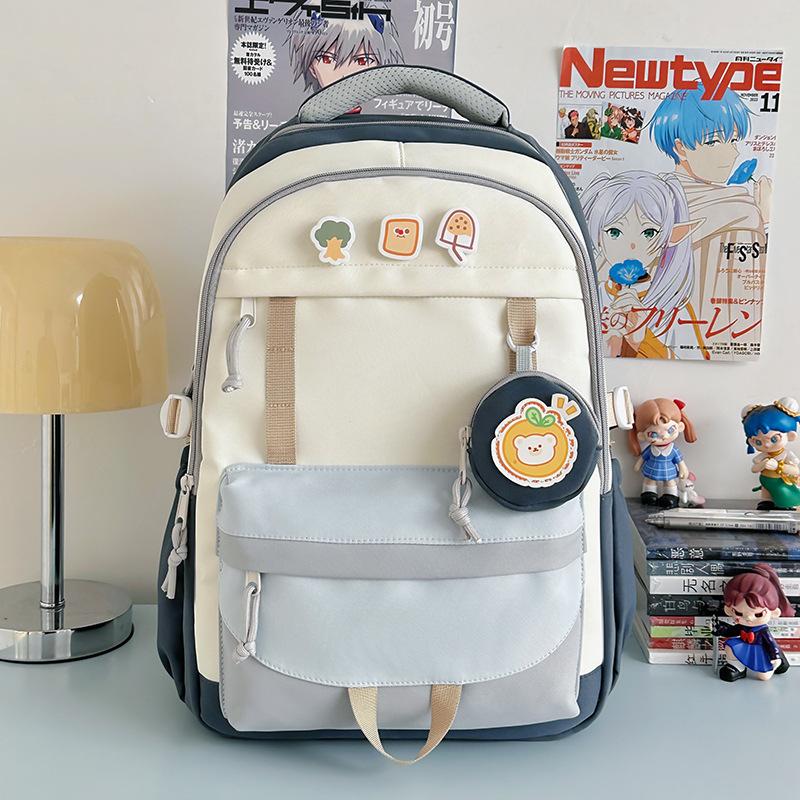 New high-value, fresh and sweet candy-colored backpack, lightweight and large-capacity backpack for junior high school students