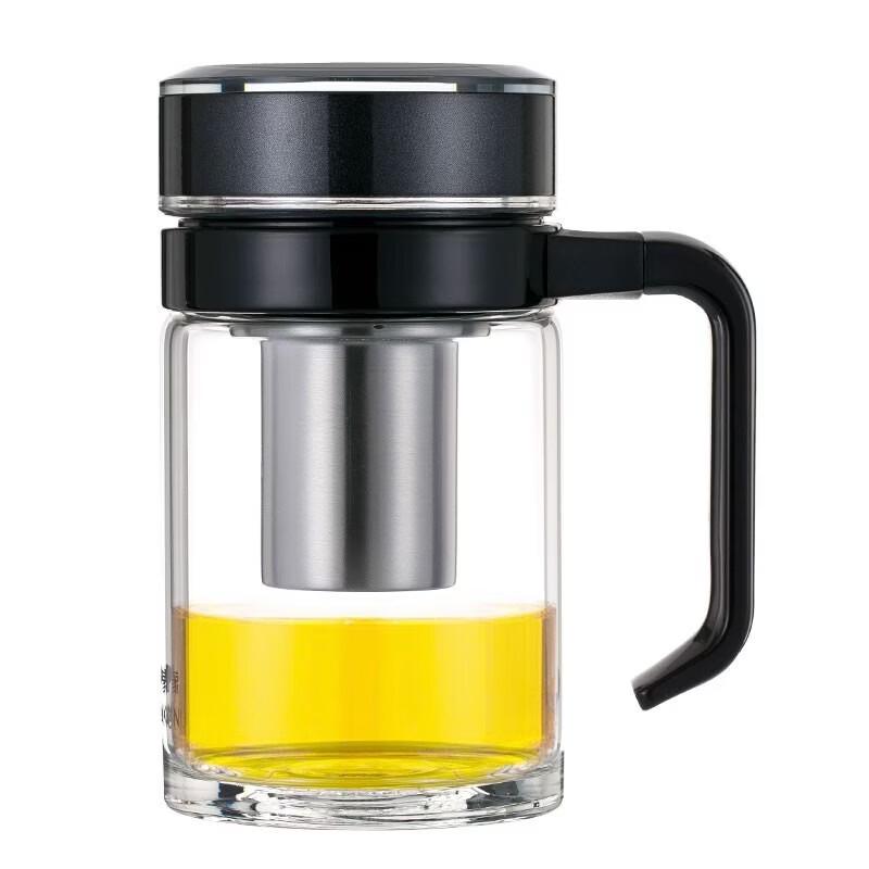 WANXIANG Single Layer Glass Mug with Handle and Filter