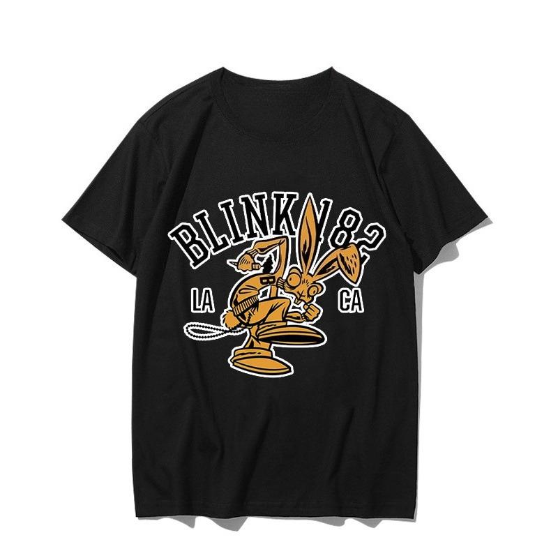 

Summer Pure Cotton Roundneck Shortsleeved Shortsleeved Mens Rockthemed Tshirt From Band Blink182 Punk Style M