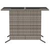 3 Piece Bistro Set with Cushions Grey Poly Rattan