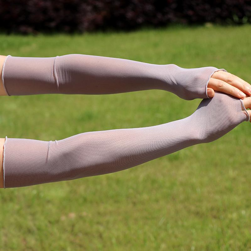 

High Stretch Summer Sunscreen Mesh Gloves For Driving Sexy Lace Breathable Long Solid Color Arm Cover Elbow Sleeves