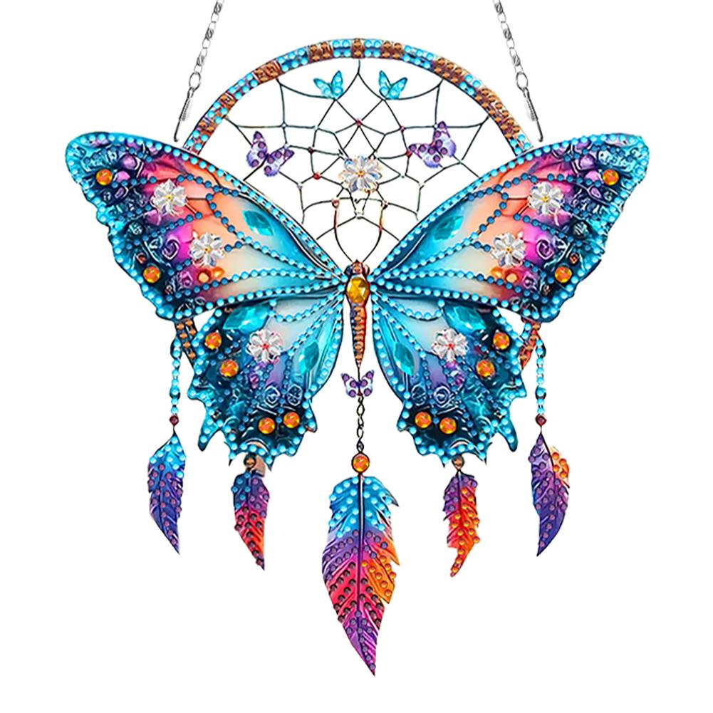 Wing Dream Catcher 5D DIY Diamond Painting Dots Pendant DIY Diamond Art Pendant Kit Diamond Painting Ornaments for Art Crafts